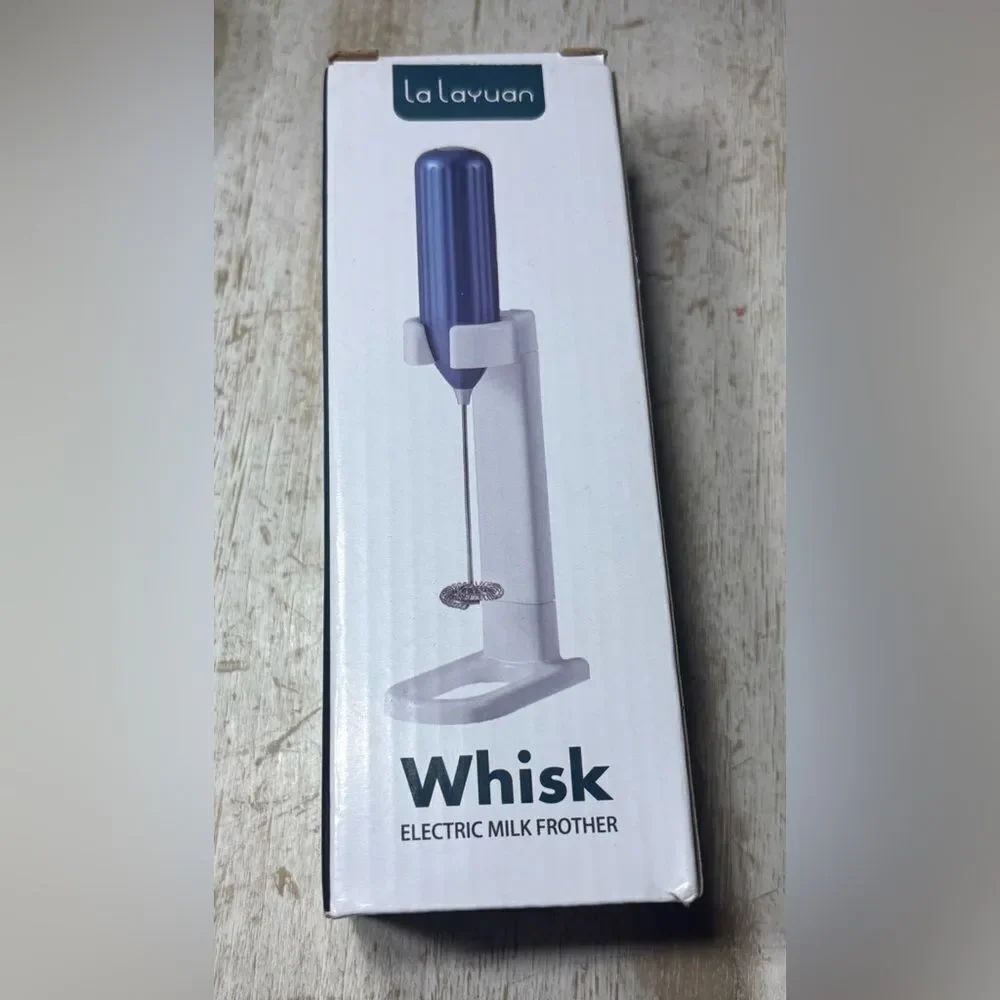 New Lalayuan Cordless Milk Frother Stainless Steel Portable Battery Powered Whis